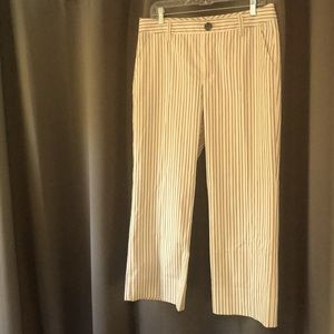 Cabi Cream & Navy Pinstripe Pant